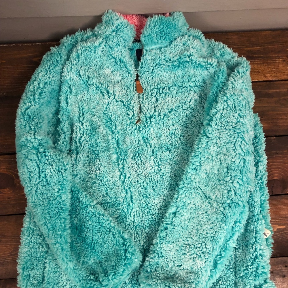 Simply Southern Mint Green Sherpa pullover